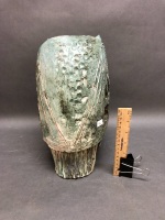 Large Mid Century McLaren Style Glazed Pottery Owl Lampshade - 4