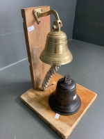 2 Brass Bells - 1 on Stand - 2