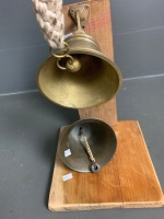 2 Brass Bells - 1 on Stand - 4