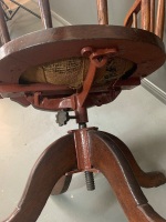 Antique Swivel Captains Chair with Leather Seat - 4