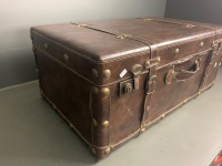 Leather Bound Steamer Trunk - 2