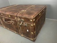 Leather Bound Steamer Trunk - 3