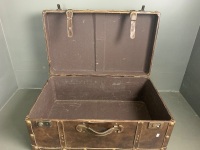 Leather Bound Steamer Trunk - 4