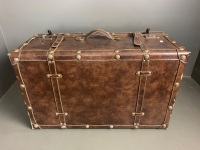 Leather Bound Steamer Trunk - 5