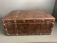 Leather Bound Steamer Trunk - 6