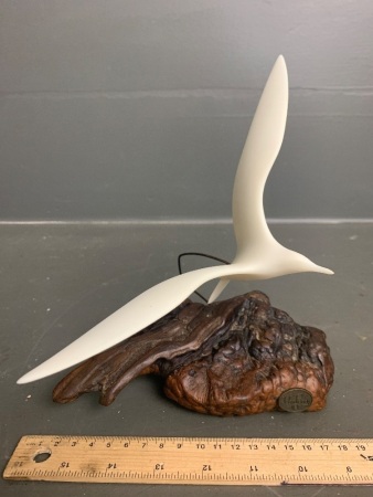 John Perry Seagull Sculpture on Burl wood 