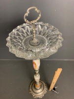 Glass Top Ash Tray Stand with Metal + Marble - 2