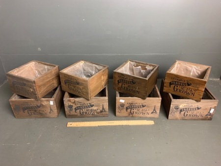 8 Wooden Produce Boxes