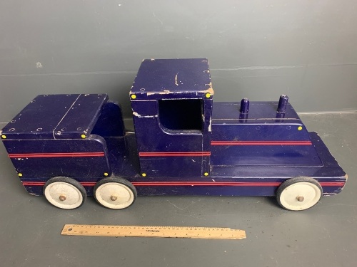 Vintage Painted Wooden Toy Truck