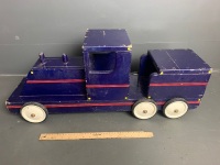 Vintage Painted Wooden Toy Truck - 4