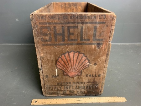 Vintage Shell Motor Spirit Wooden Crate