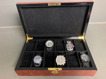 5 Seiko Watches in Beautiful Lockable Watch Box