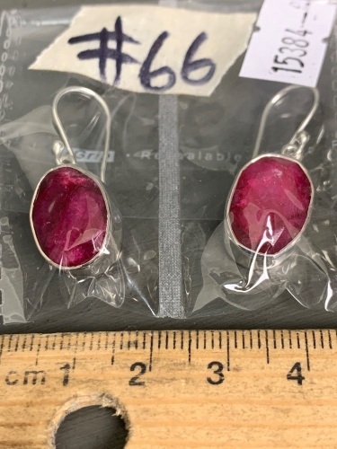 Sterling Silver earrings with RUBY Gemstones