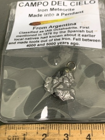 CAMPO DEL CIELO Iron Meteorite made into a pendant