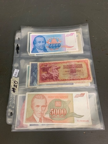 Collection of 15 old Yugoslavia Banknotes