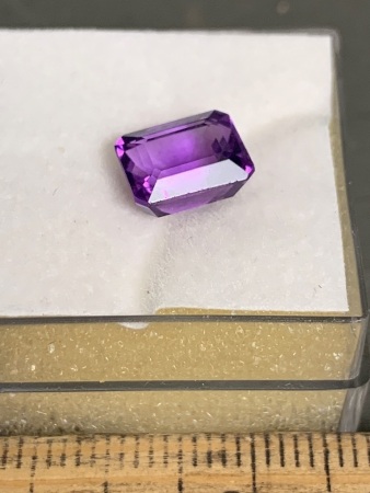 2.33 ct Rectangular Brazil Amethyst 8 mm x 6 mm.