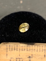 0.54 ct Fancy Mid Yellow Natural Diamond 5.1 mm Round Brilliant Cut. Very pretty stone.