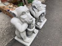 Two Medieval Style Heavy Concrete Gargoyles - 2