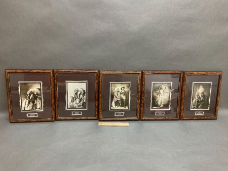 5 Framed Photographic Prints of Native American Indian Chiefs