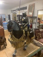 Replica Armoured Knight on Horseback - Thick Plastic Base