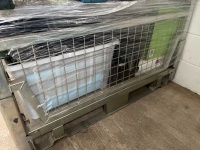 Medium size stackable metal pallet cage with contents inc office equipment  - 3