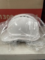 Box of hard hats unused plus other items