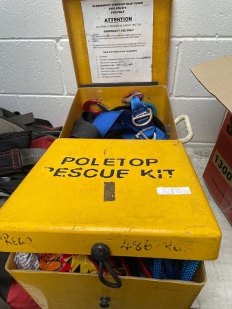 2 x pole top emergency rescue kits ,including ropes, harnesses and fittings