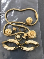 Bag of Antique Ivory Jewellery
