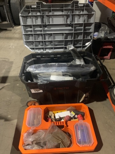 Tactix tool box on wheels with contents