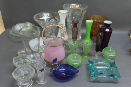 Large Assorted Lot of Glass & Crystal