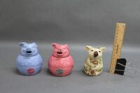2 Rosedale Ceramics Pig Jugs + Koala Jug