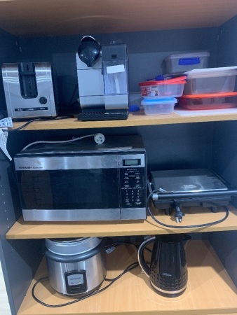 Kitchen lot inc espresso pod machine, toaster, rice cooker etc