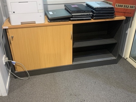 Office storage cabinet with sliding doors