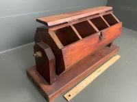 Antique timber 4-compartment Bingo / Housie barrel - 2