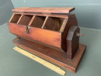 Antique timber 4-compartment Bingo / Housie barrel - 3