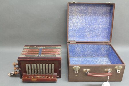 Antique Saxony Dulcet Accordion in Box - As Is