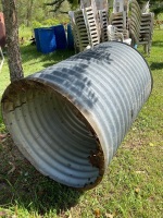 OLD TANK Potential raised garden bed to be cut in halve and 2 concrete garden pots - 2