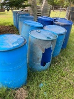 11* Blue barrels ( can make great animal feeders ) holes in a few - 3