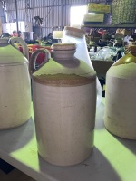 Large stoneware jug with screw lid