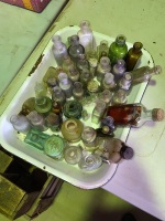 Various selection of antique glass bottles 