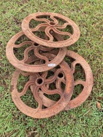 4 Wolseley sheep shearing wheels