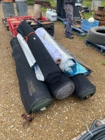 Black shade cloth and builders blue plastic