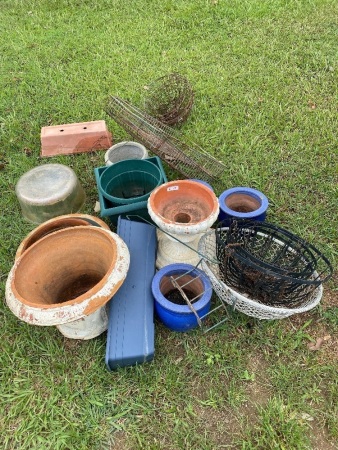 Various garden pots and stands 