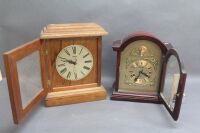 2 Mantle Clocks - 1 in Older Oak Box Converted to Battery - 2