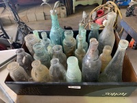 Large collection of various style/colour glass bottles - 3