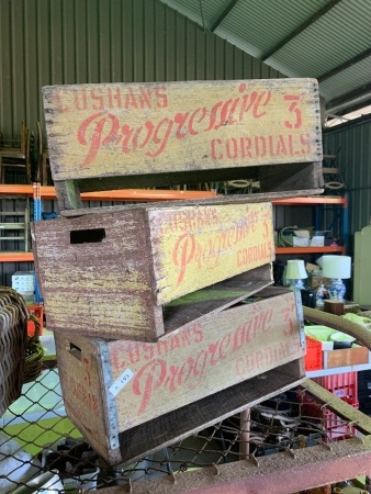 3 x Cushan's Progressipe 3' cordial wooden crates