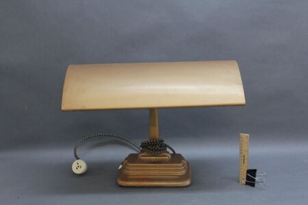 XL Vintage Art Deco Cast Alloy Bankers Lamp