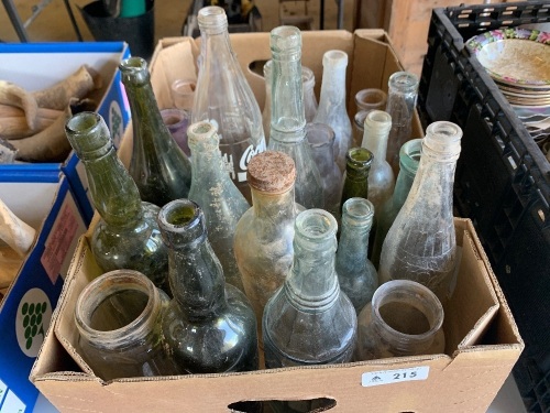 Box of assorted bottles