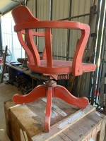 Antique swivelling captains chair - 2