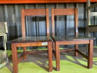 2 wooden children's chairs